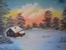 Winter, Bob Ross, Schnee, Ölgemälde