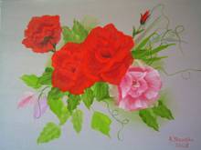 Vier Rosen, Annette Kowalski, Blumen