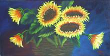 Sonnenblumen im Korb, Annette Kowalski, Blumen